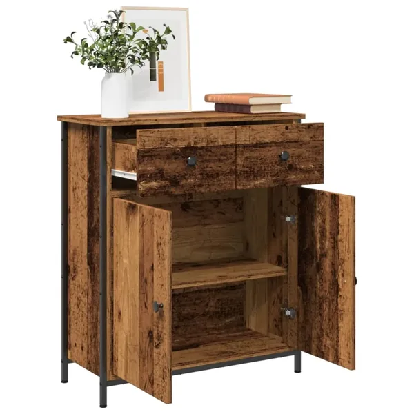 Buffet vieux bois 70x30x80 cm bois d'ingénierie