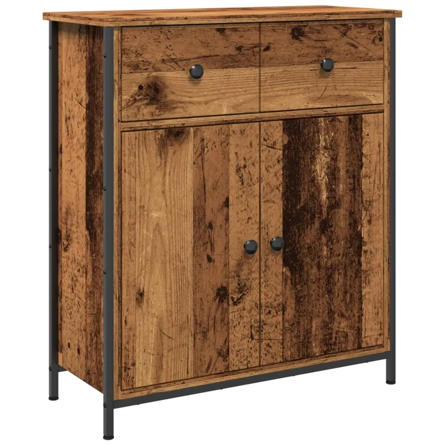 Buffet vieux bois 70x30x80 cm bois d'ingénierie - 2