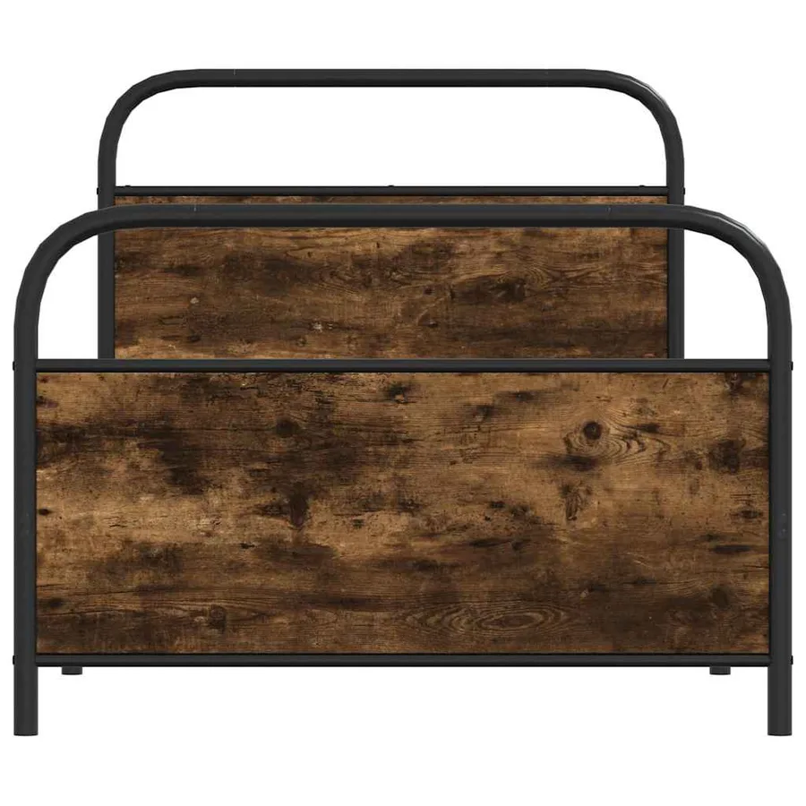 Cadre de lit sans matelas 107x203 cm chêne fumé bois ingénierie - 5