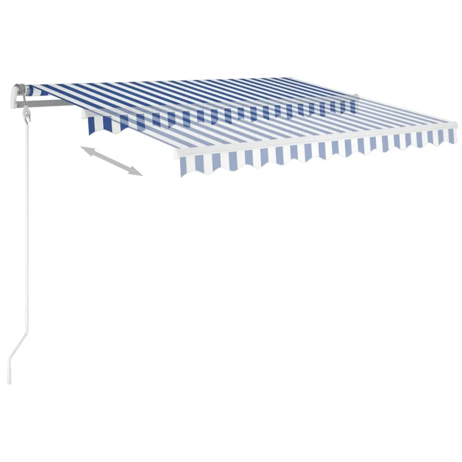 Auvent rétractable automatique 300x250 cm Bleu et blanc - 3