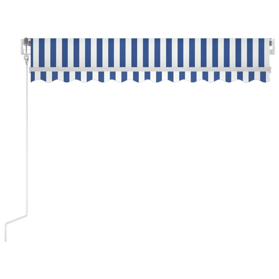 Auvent rétractable automatique 300x250 cm Bleu et blanc - 4