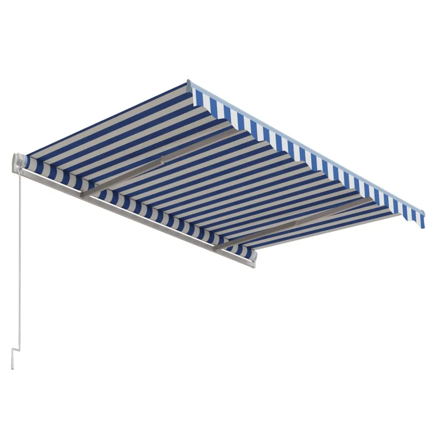 Auvent rétractable automatique 300x250 cm Bleu et blanc - 5