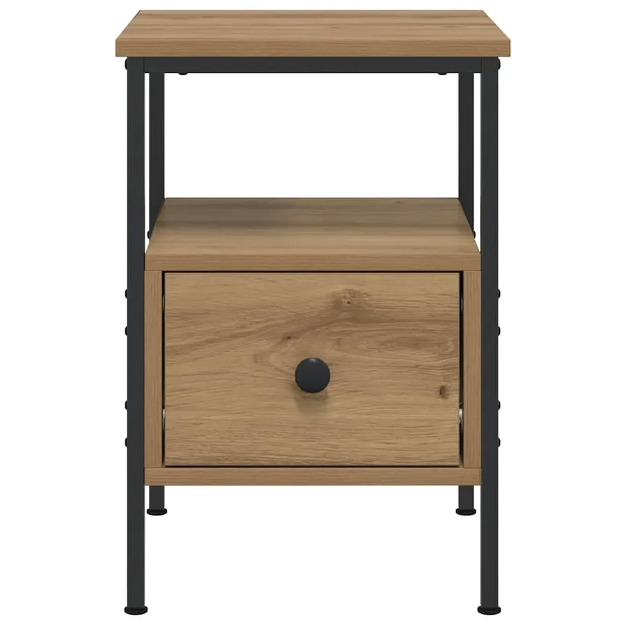 Tables de chevet 2 pcs chêne artisanal bois d'ingénierie - 3