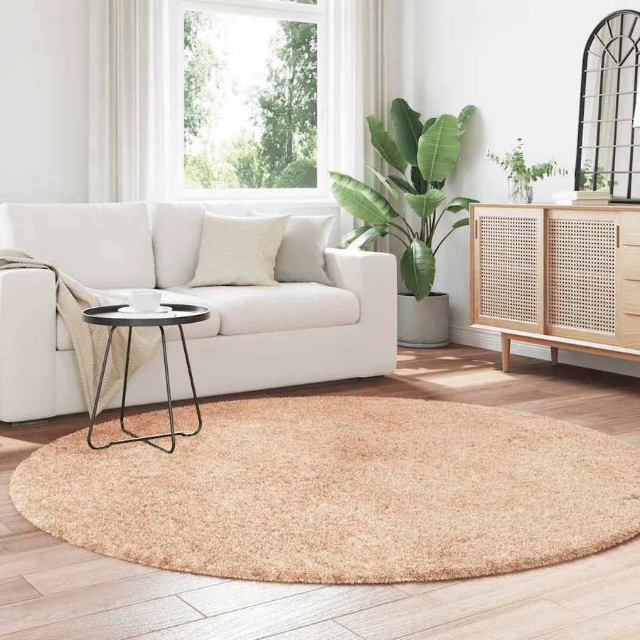 Tapis Shaggy à poils longs NAVARRA beige 200x200 cm polyester - 3
