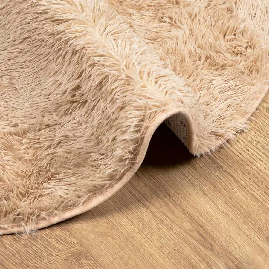 Tapis Shaggy à poils longs NAVARRA beige 200x200 cm polyester - 5