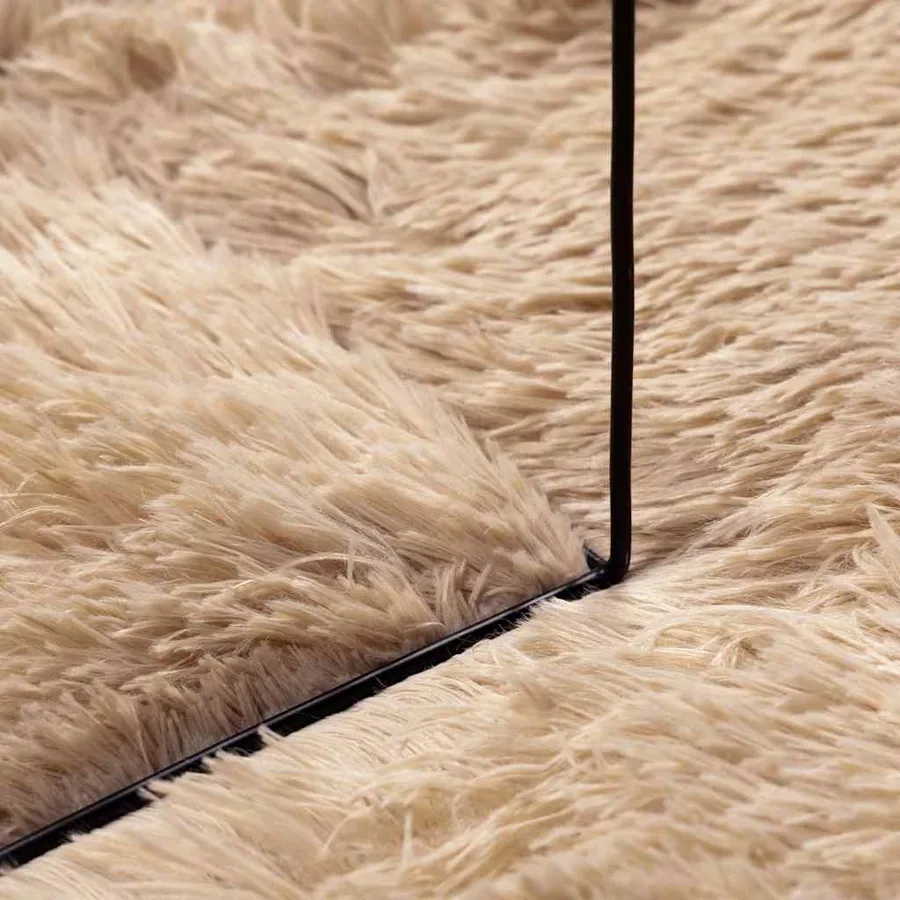 Tapis Shaggy à poils longs NAVARRA beige 200x200 cm polyester - 7
