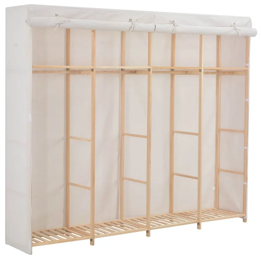 Garde-robe Blanc 200 x 40 x 170 cm Tissu