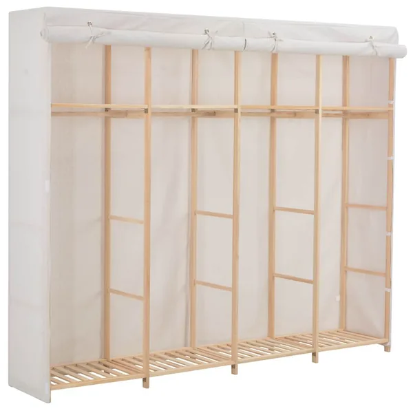Garde-robe Blanc 200 x 40 x 170 cm Tissu