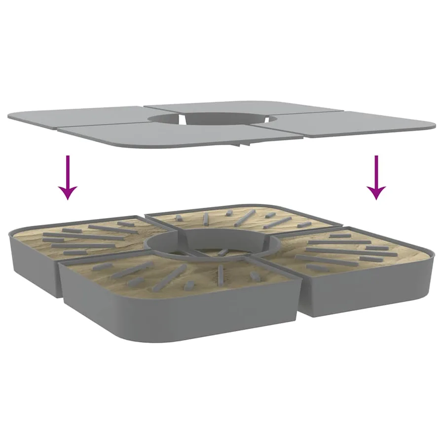 Ensemble de base de parasol pour parasols à pied croisé 4pcs PP - 6
