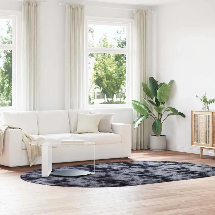 Tapis Shaggy à poils longs NAVARRA gris foncé 300x200 cm