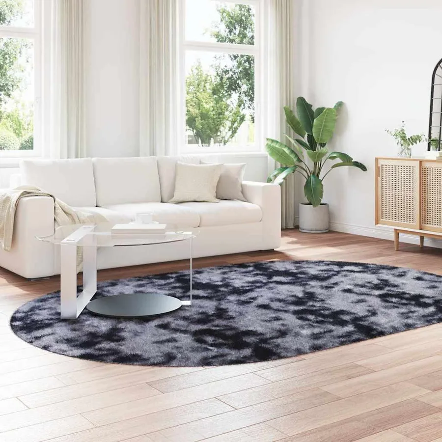 Tapis Shaggy à poils longs NAVARRA gris foncé 300x200 cm - 3