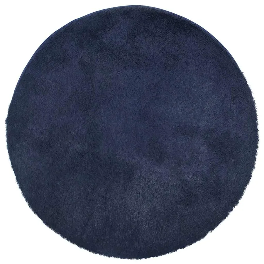 Tapis shaggy à poils longs NAVARRA bleu marine 100x100 cm - 2
