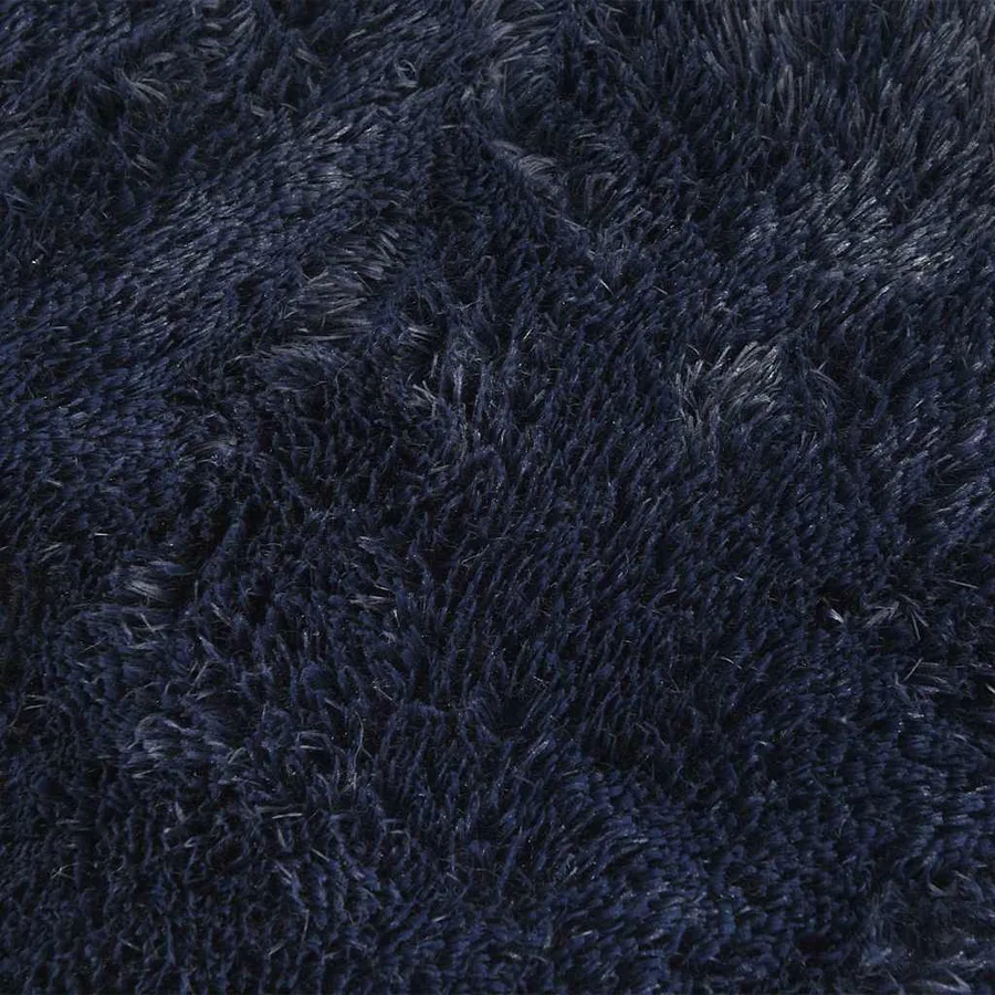 Tapis shaggy à poils longs NAVARRA bleu marine 100x100 cm - 9