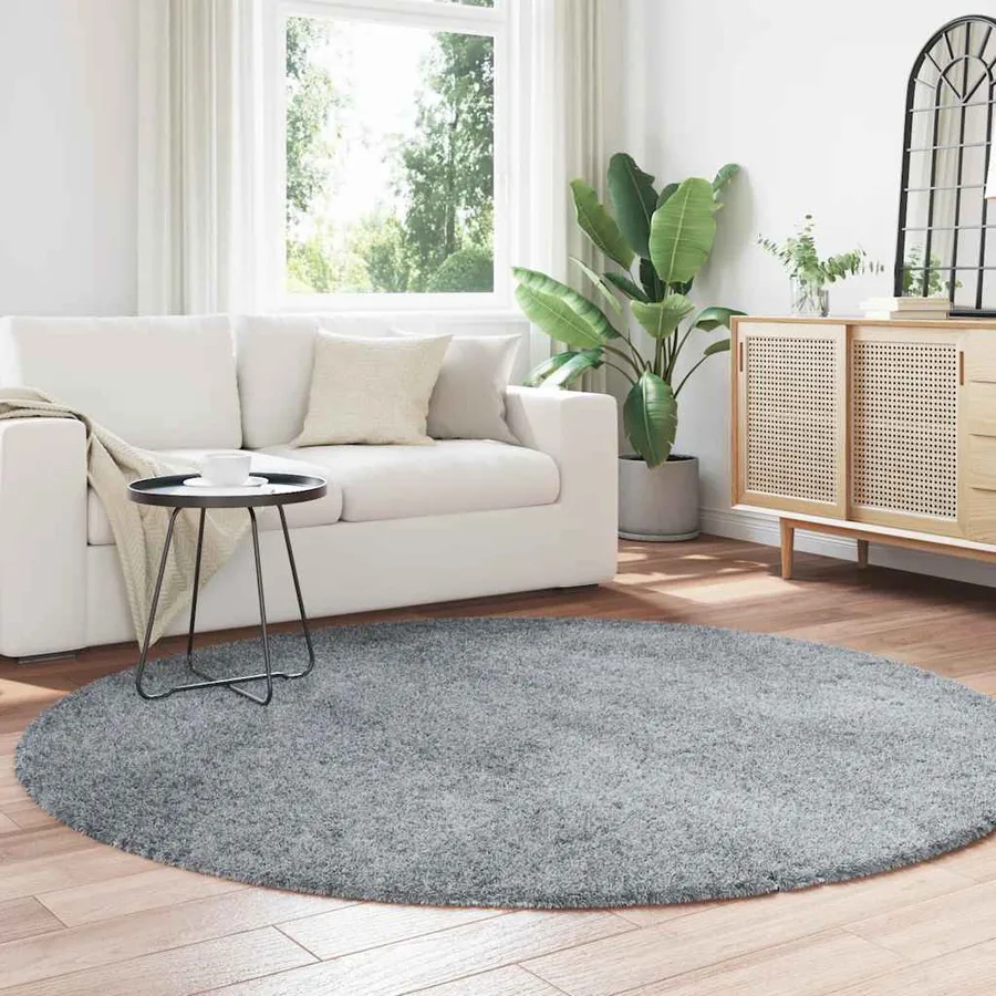 Tapis shaggy à poils longs NAVARRA gris clair 200x200 cm - 3
