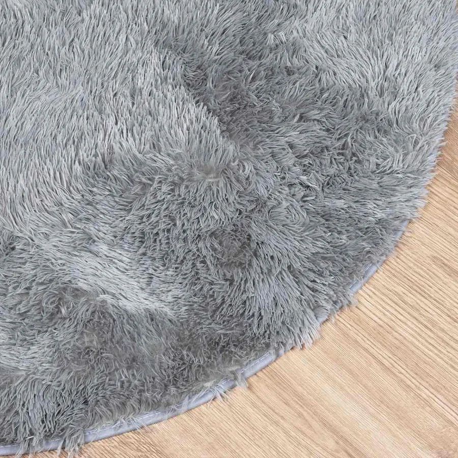 Tapis shaggy à poils longs NAVARRA gris clair 200x200 cm - 4