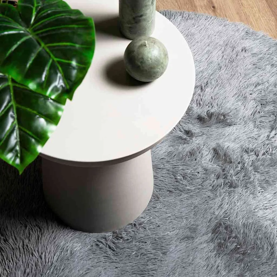 Tapis shaggy à poils longs NAVARRA gris clair 200x200 cm - 8
