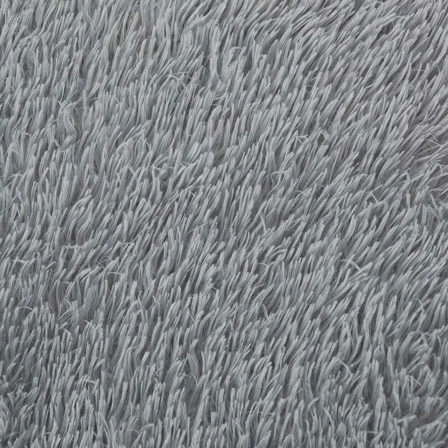 Tapis shaggy à poils longs NAVARRA gris clair 200x200 cm - 9