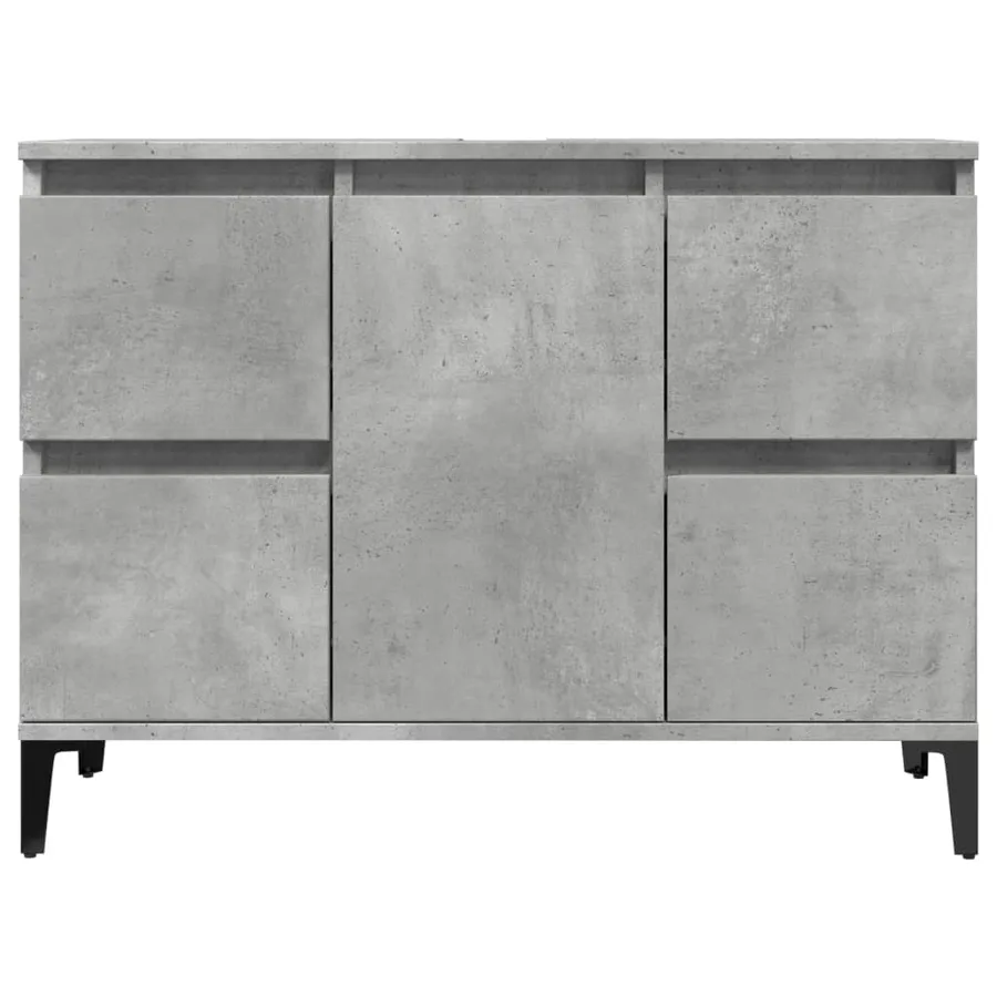 Meuble d'évier gris béton 80x33x60 cm bois d'ingénierie - 4