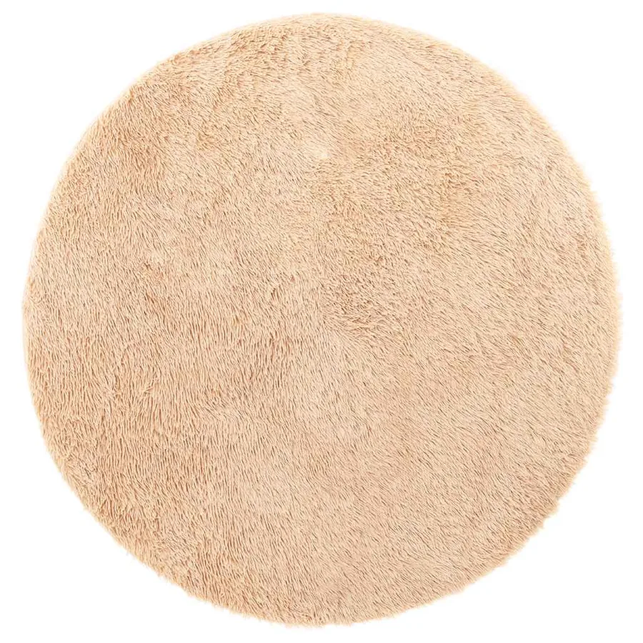 Tapis shaggy à poils longs NAVARRA beige 120x120 cm polyester - 2