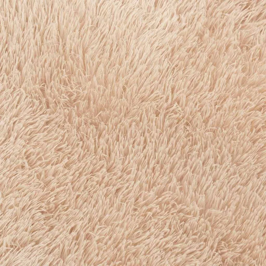 Tapis shaggy à poils longs NAVARRA beige 120x120 cm polyester - 9
