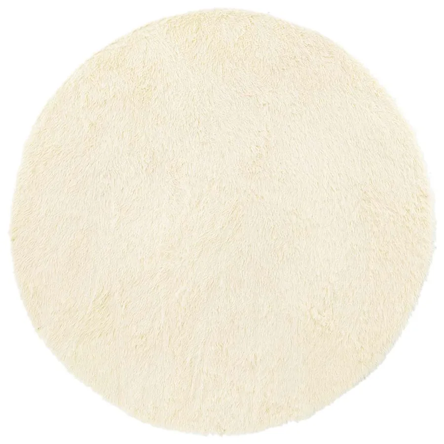 Tapis shaggy à poils longs NAVARRA crème 120x120 cm polyester - 2