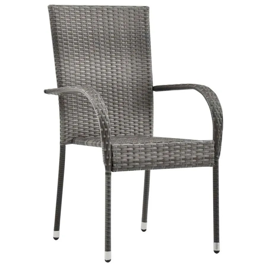 Ensemble à manger de jardin 5 pcs Résine tressée Gris - 6