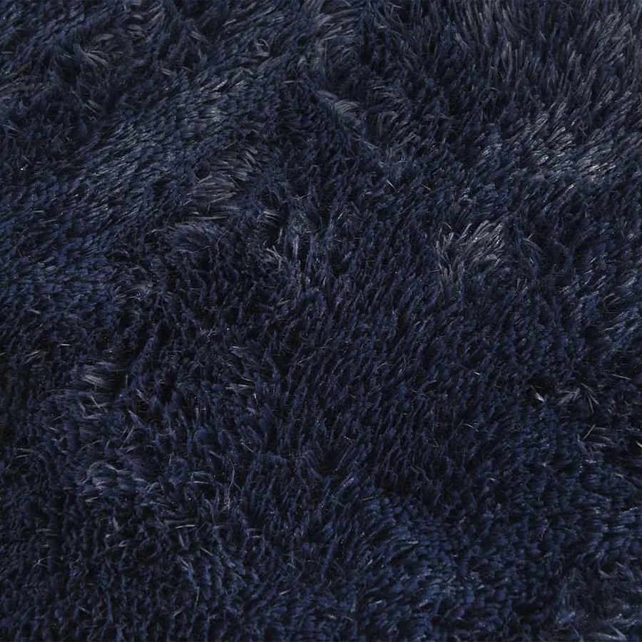Tapis shaggy à poils longs NAVARRA bleu marine 160x160 cm - 9