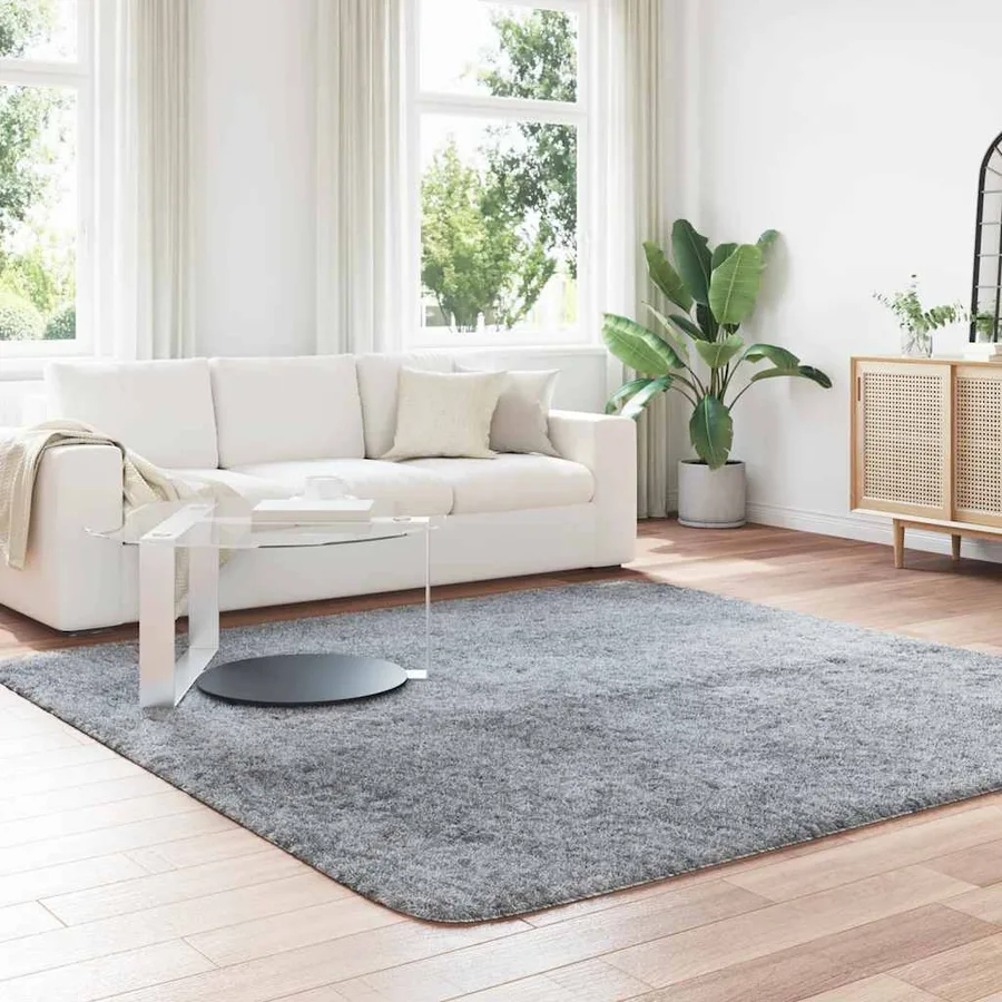 Tapis Shaggy à poils longs NAVARRA gris clair 240x240 cm - 3
