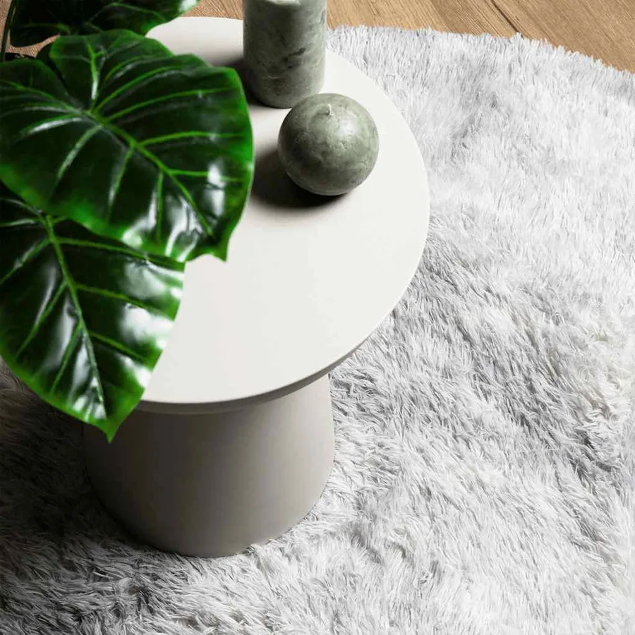 Tapis shaggy à poils longs NAVARRA gris argenté 120x120 cm - 8