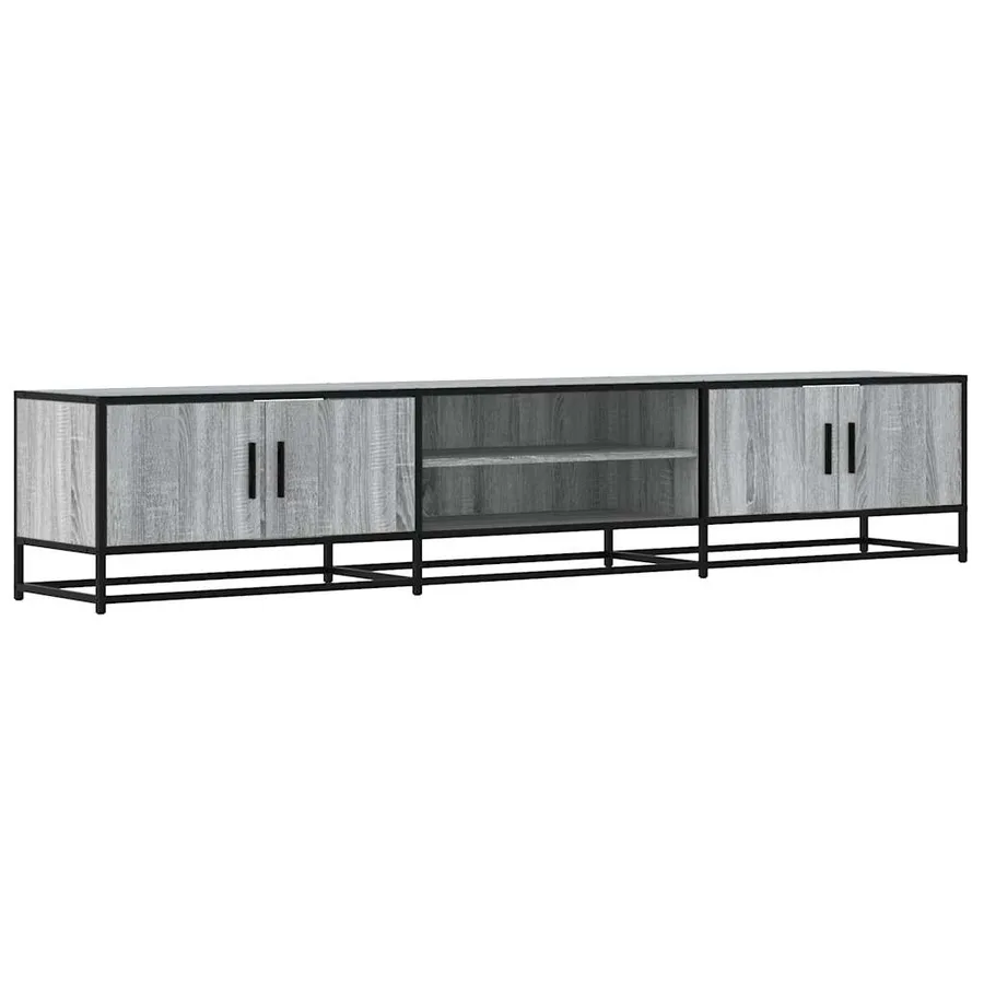 Meuble TV sonoma gris 210x35x41 cm bois d'ingénierie - 2