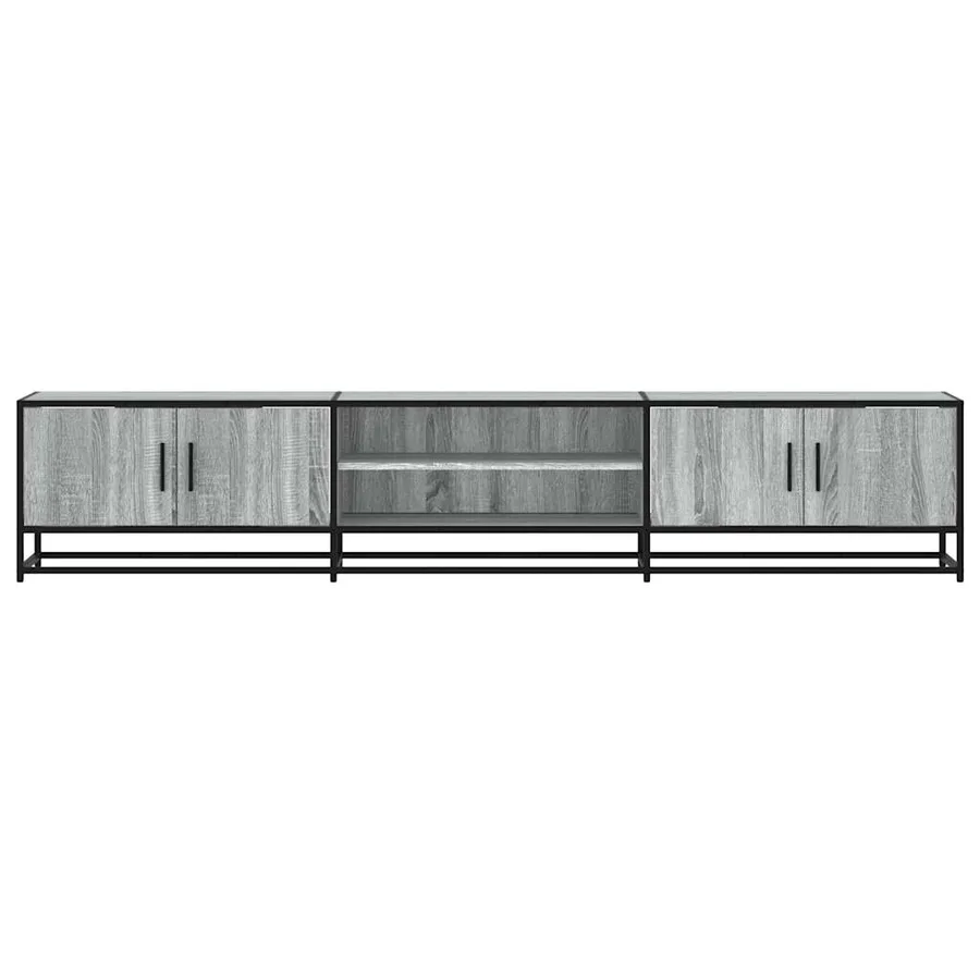 Meuble TV sonoma gris 210x35x41 cm bois d'ingénierie - 4