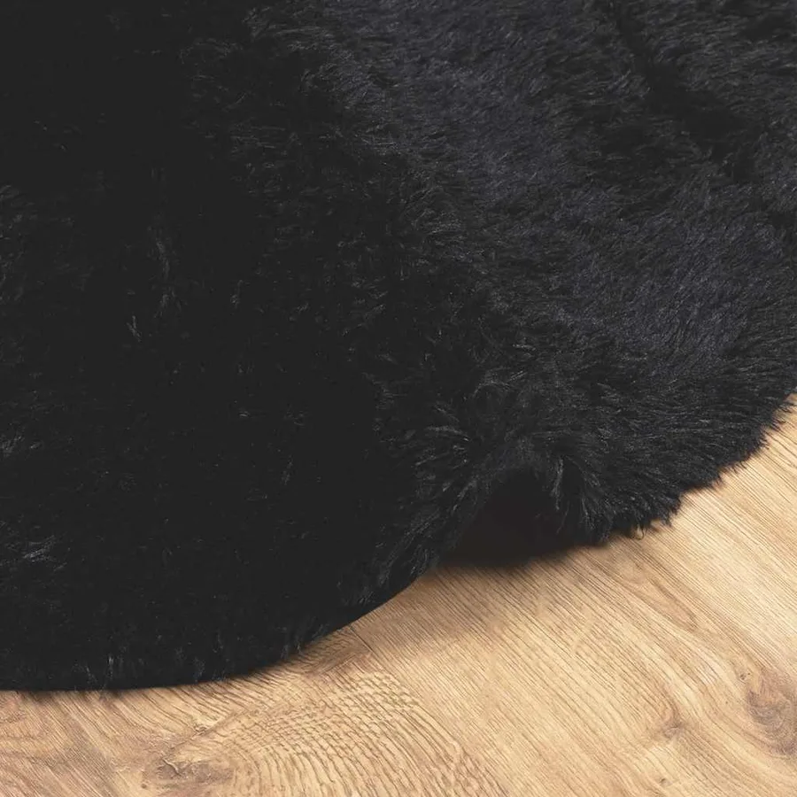 Tapis shaggy à poils longs NAVARRA noir 300x200 cm polyester - 5