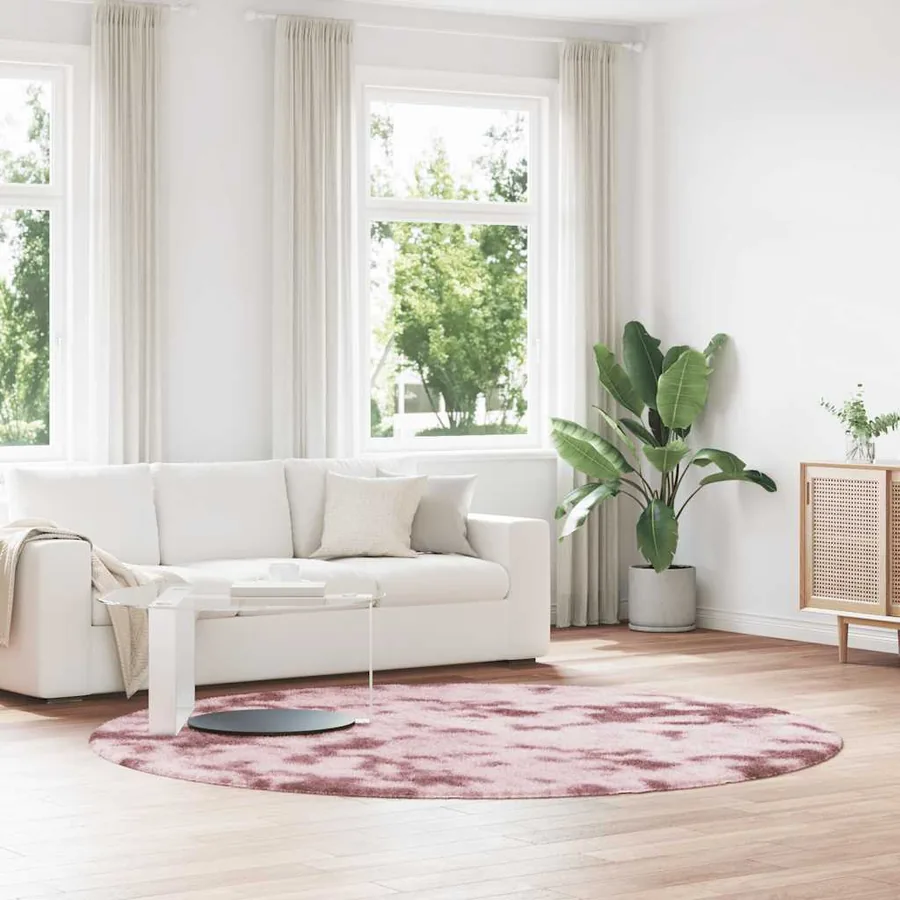 Tapis Shaggy à poils longs NAVARRA rose poudré 240x240 cm