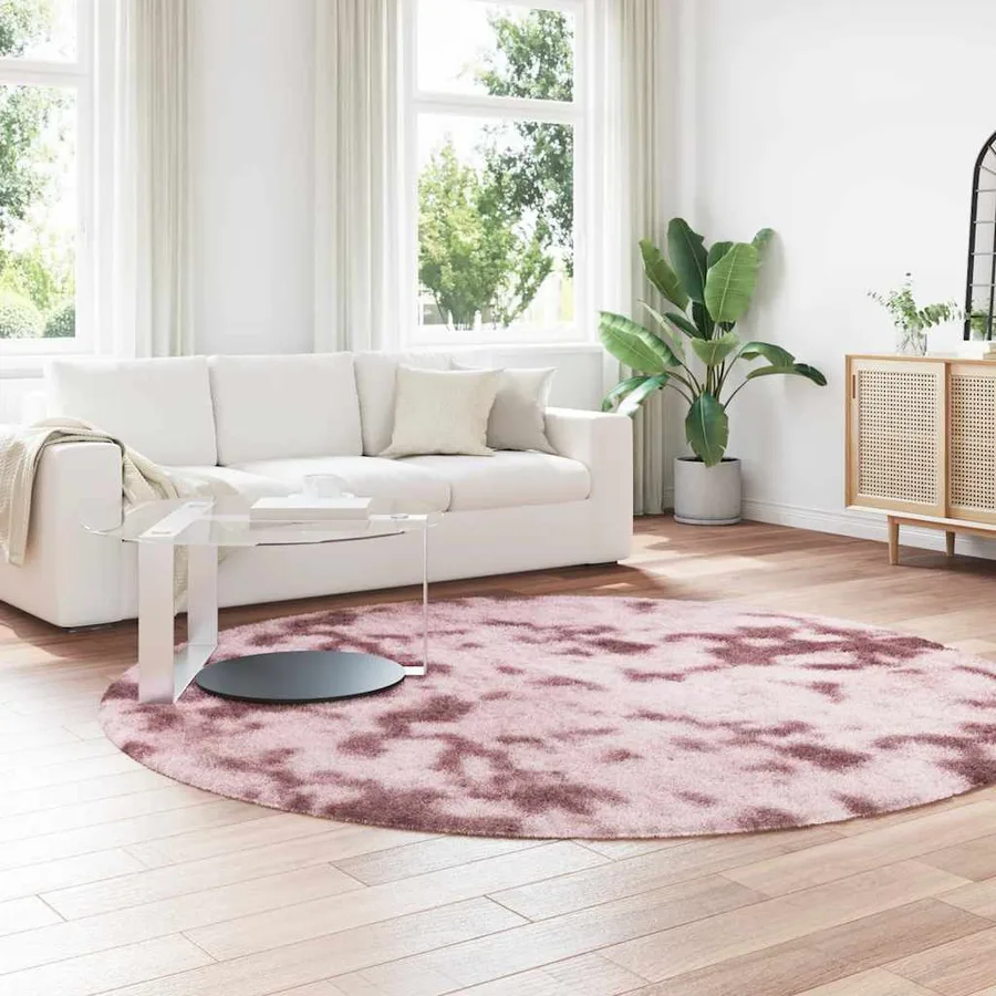 Tapis Shaggy à poils longs NAVARRA rose poudré 240x240 cm - 3