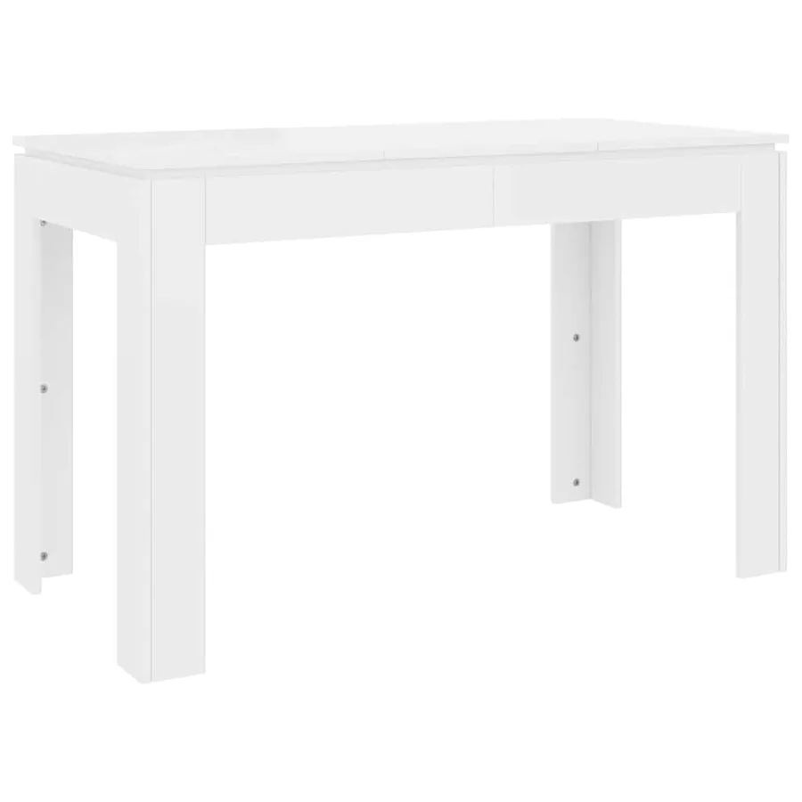 Table à manger Blanc brillant 120x60x76 cm Bois d'ingénierie - 2