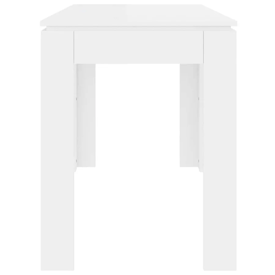 Table à manger Blanc brillant 120x60x76 cm Bois d'ingénierie - 5