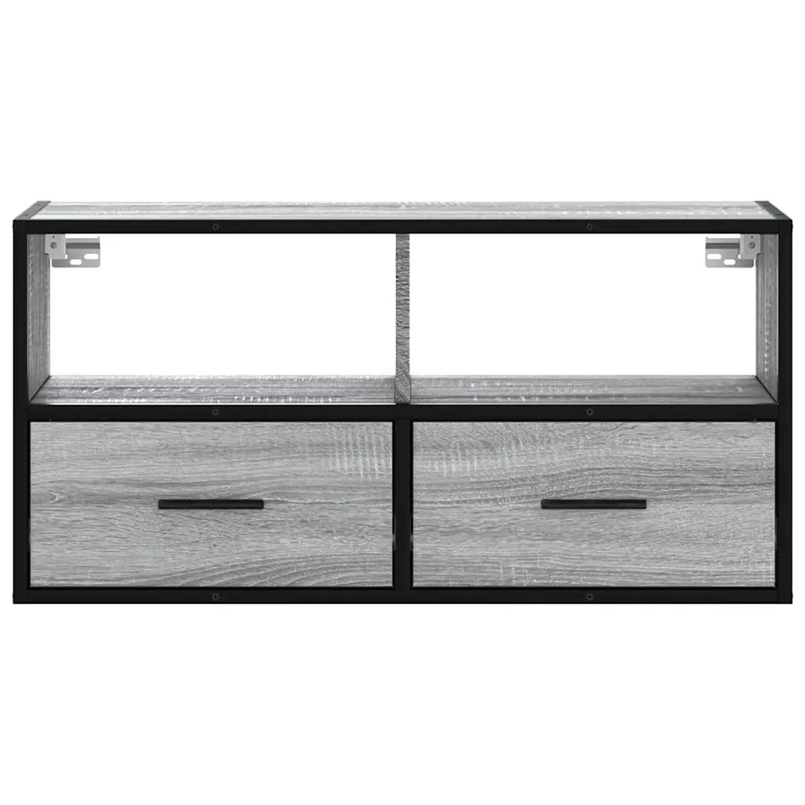 Meuble TV sonoma gris 80x31x39,5 cm bois d'ingénierie et métal - 4
