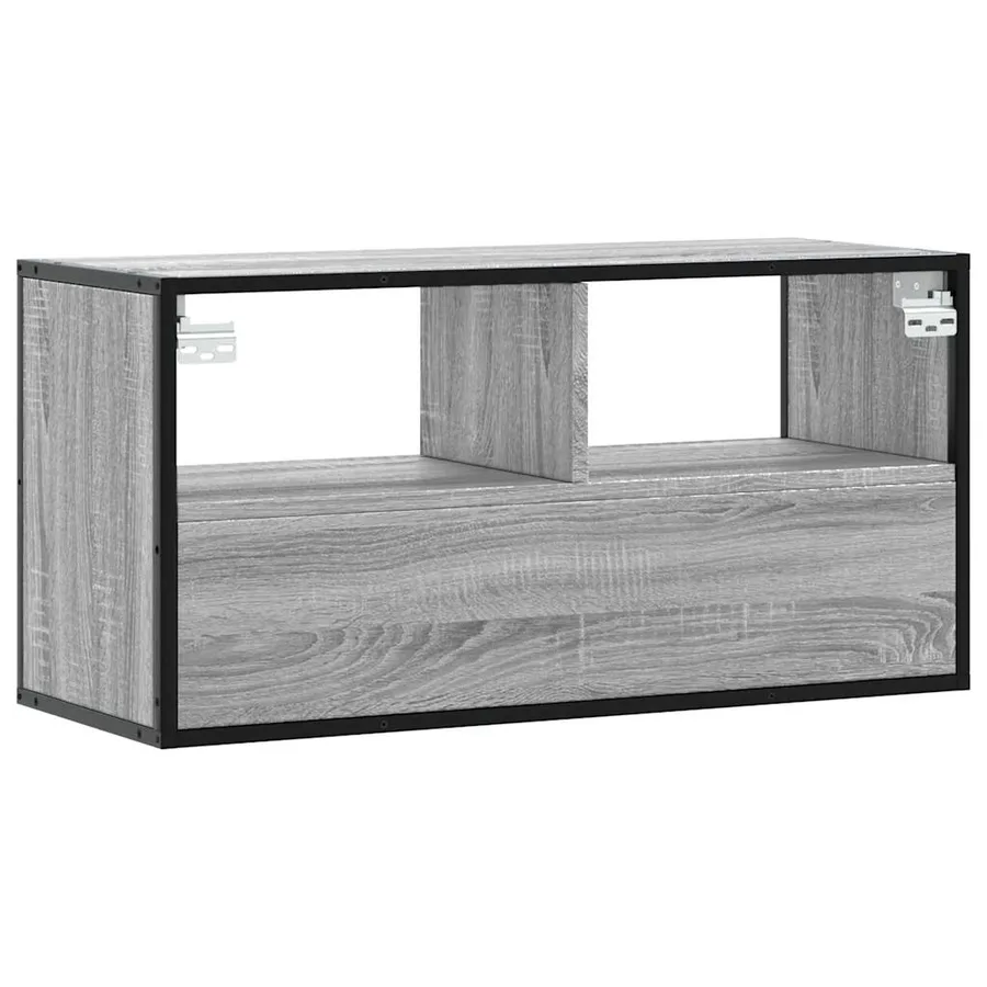 Meuble TV sonoma gris 80x31x39,5 cm bois d'ingénierie et métal - 6