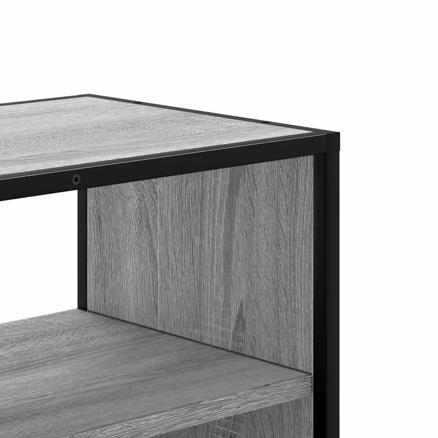 Meuble TV sonoma gris 80x31x39,5 cm bois d'ingénierie et métal - 8