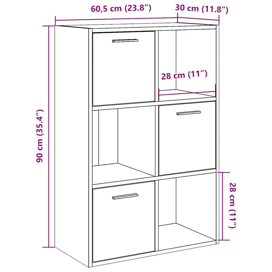 Bibliothèque vieux bois 60,5x30x90 cm bois d'ingénierie - 11