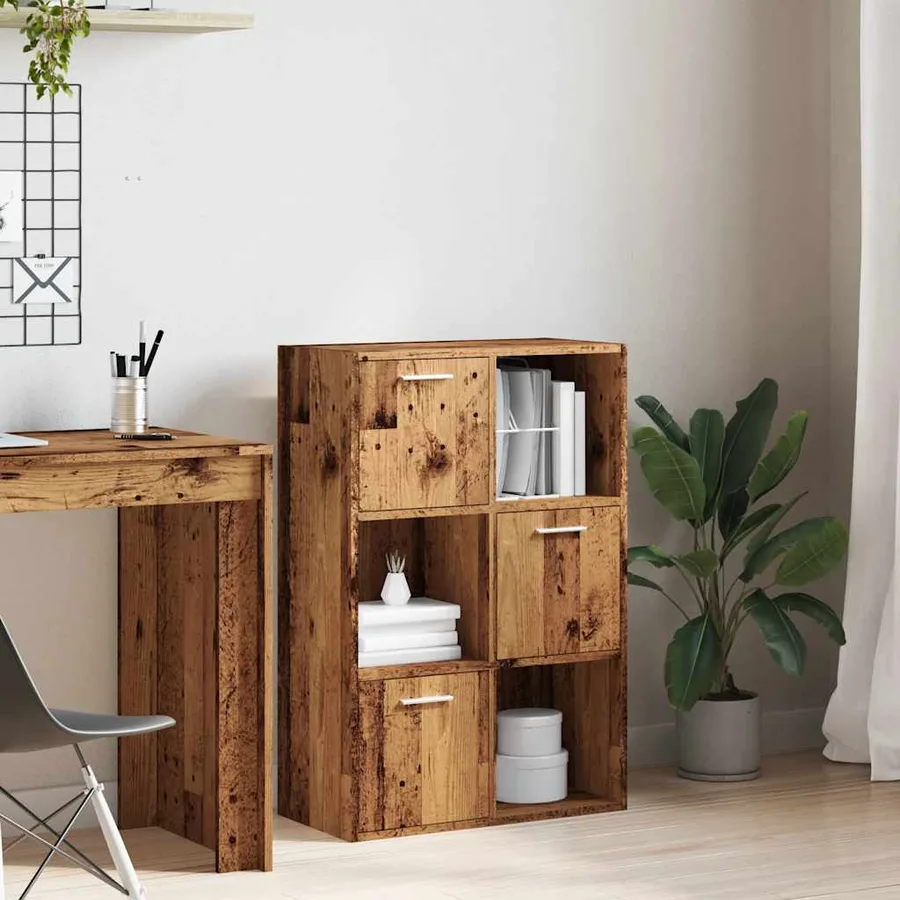 Bibliothèque vieux bois 60,5x30x90 cm bois d'ingénierie - 3