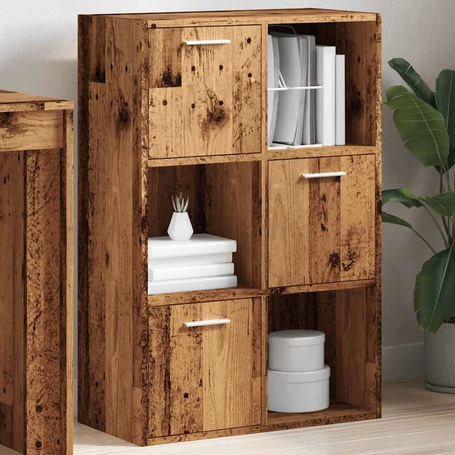 Bibliothèque vieux bois 60,5x30x90 cm bois d'ingénierie - 4