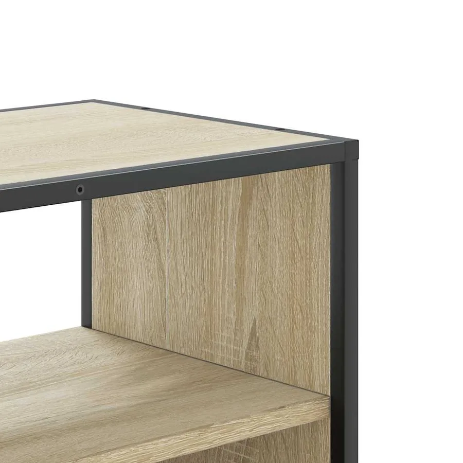 Meuble TV chêne sonoma 80x31x39,5 cm bois d'ingénierie et métal - 8