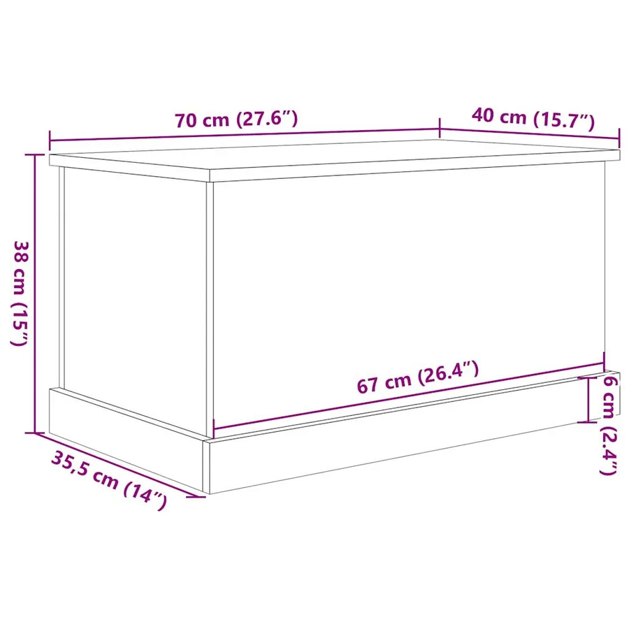 Boîtes de rangement vieux bois 70x40x38 cm bois d'ingénierie - 12