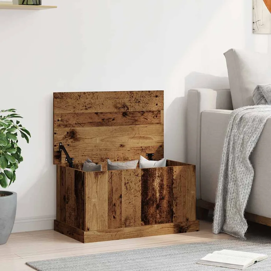 Boîtes de rangement vieux bois 70x40x38 cm bois d'ingénierie - 3