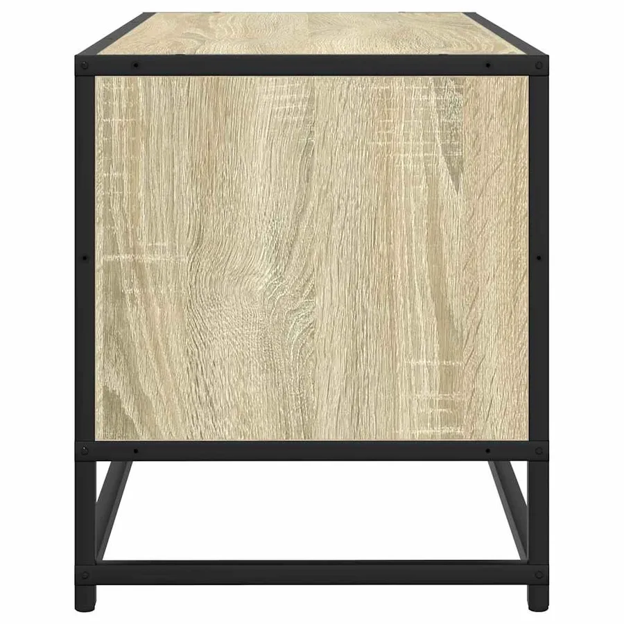 Meuble TV chêne sonoma 80x34,5x40 cm bois d'ingénierie et métal - 5