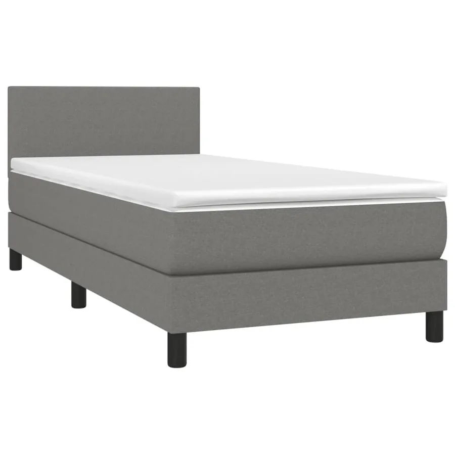 Sommier à lattes de lit avec matelas et LED Gris foncé 80x200cm - 3
