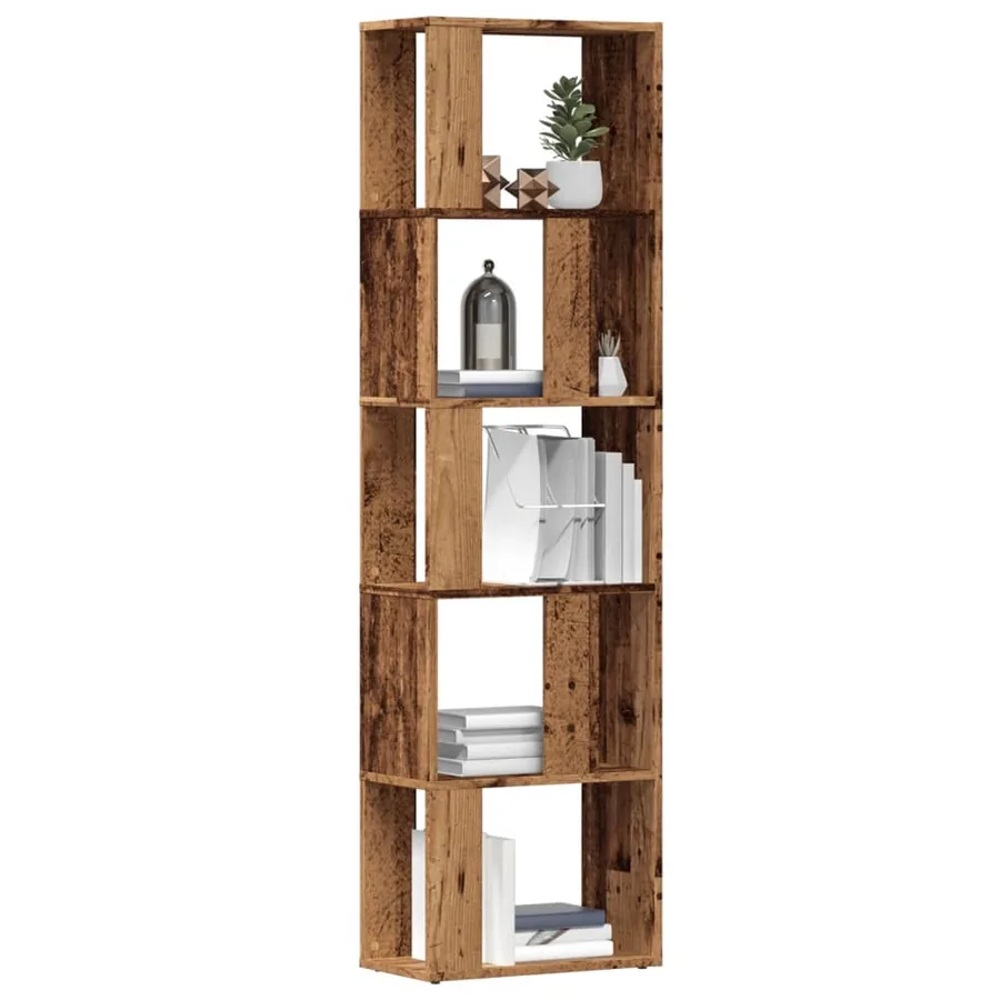 Bibliothèque vieux bois 45x24x159 cm bois d'ingénierie