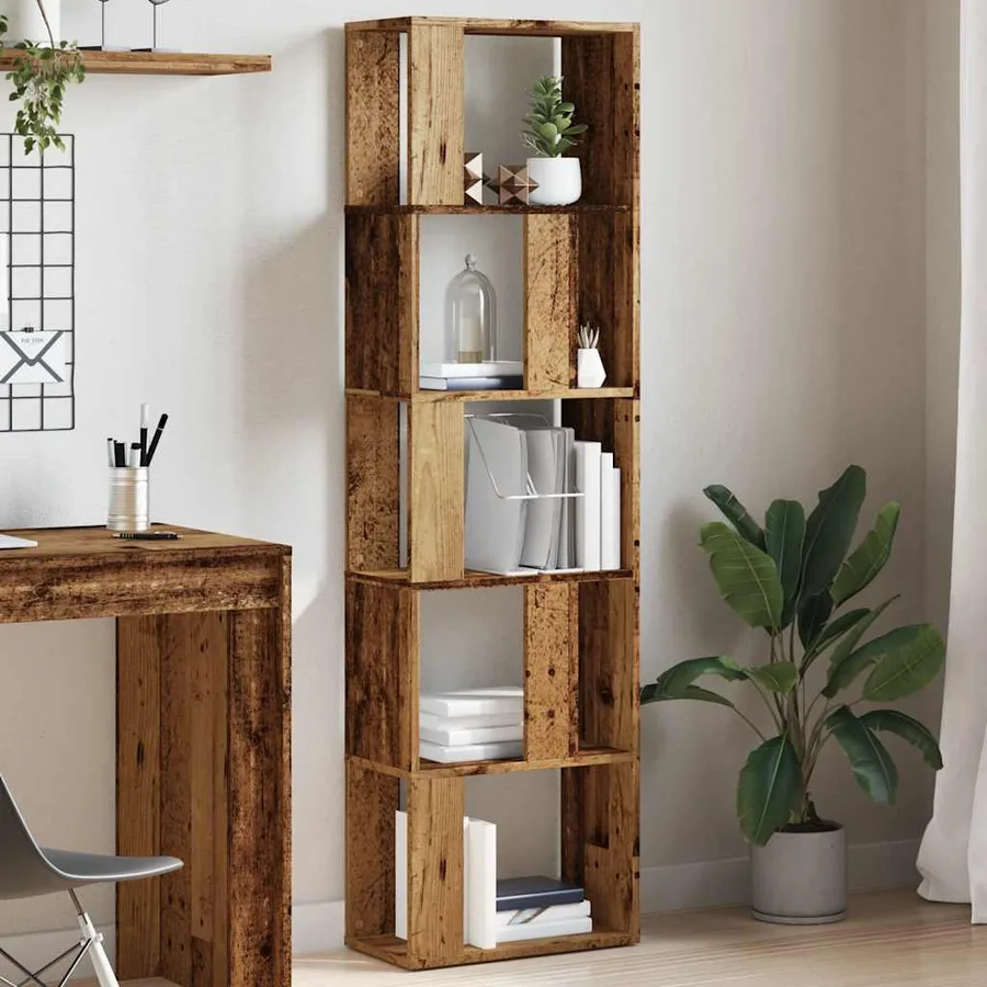 Bibliothèque vieux bois 45x24x159 cm bois d'ingénierie - 3