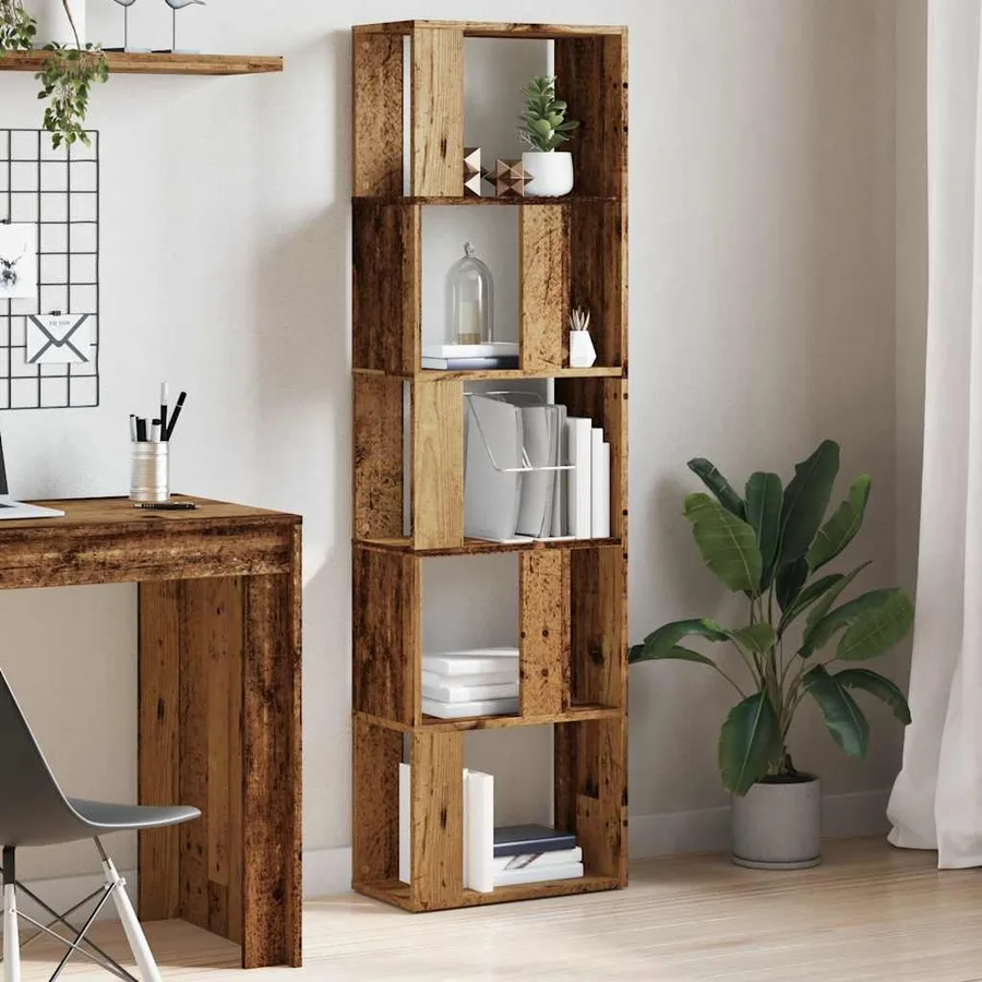 Bibliothèque vieux bois 45x24x159 cm bois d'ingénierie - 4